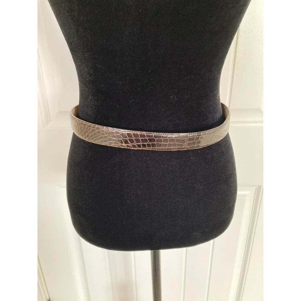 Womens Genuine Brown Alligator Belt Size Medium‎ Classic Timeless Leather